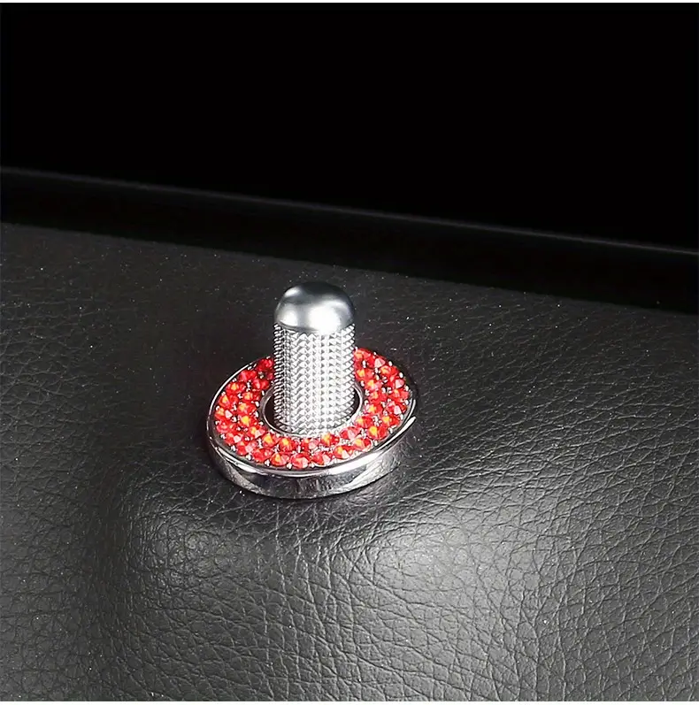 4pcs Car Door Bolts Door Lock Pin Cover Glitter Artificial Diamond